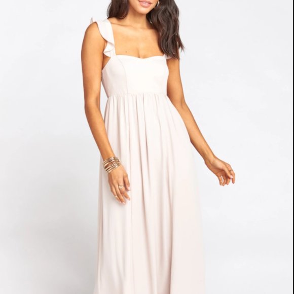 June Maxi Dress in Show Me The Ring Crisp - hemmed for 5'4" in 3" heels - Picture 1 of 8
